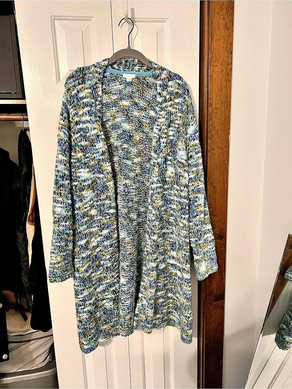 J.Jill Abstract Multicolor Cardigan XL Like New